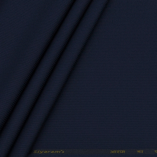 Trouser Fabric Siyaram Poly Cotton Thick N Rough Dobby Colour Midnight Blue