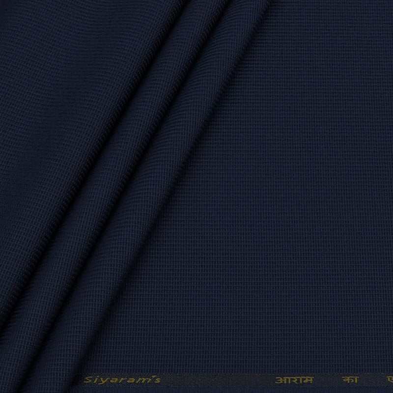 Trouser Fabric Siyaram Poly Cotton Thick N Rough Dobby Colour Midnight Blue