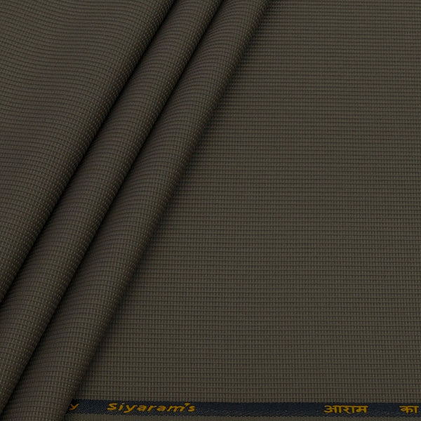 Trouser Fabric Siyaram Poly Cotton Thick N Rough Dobby Colour Mocha Brown