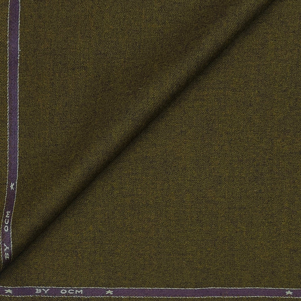Tweed Blazer Fabric OCM 100% Premium Wool Plain Colour Golden Green