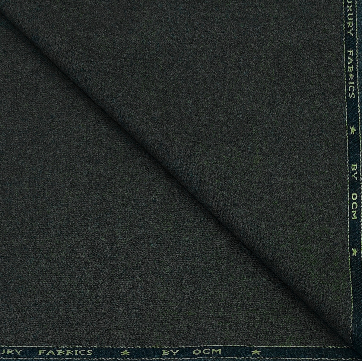 Tweed Blazer Fabric OCM 100% Premium Wool Plain Colour Charc Green