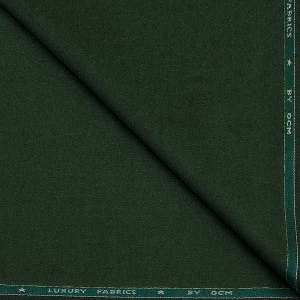 Tweed Blazer Fabric OCM 100% Premium Wool Plain Colour Forest Green
