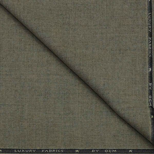 Tweed Blazer Fabric OCM 100% Premium Wool Plain Colour Natural Brown