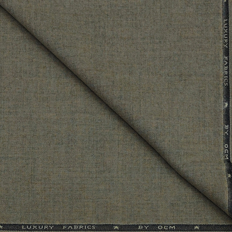 Tweed Blazer Fabric OCM 100% Premium Wool Plain Colour Natural Brown