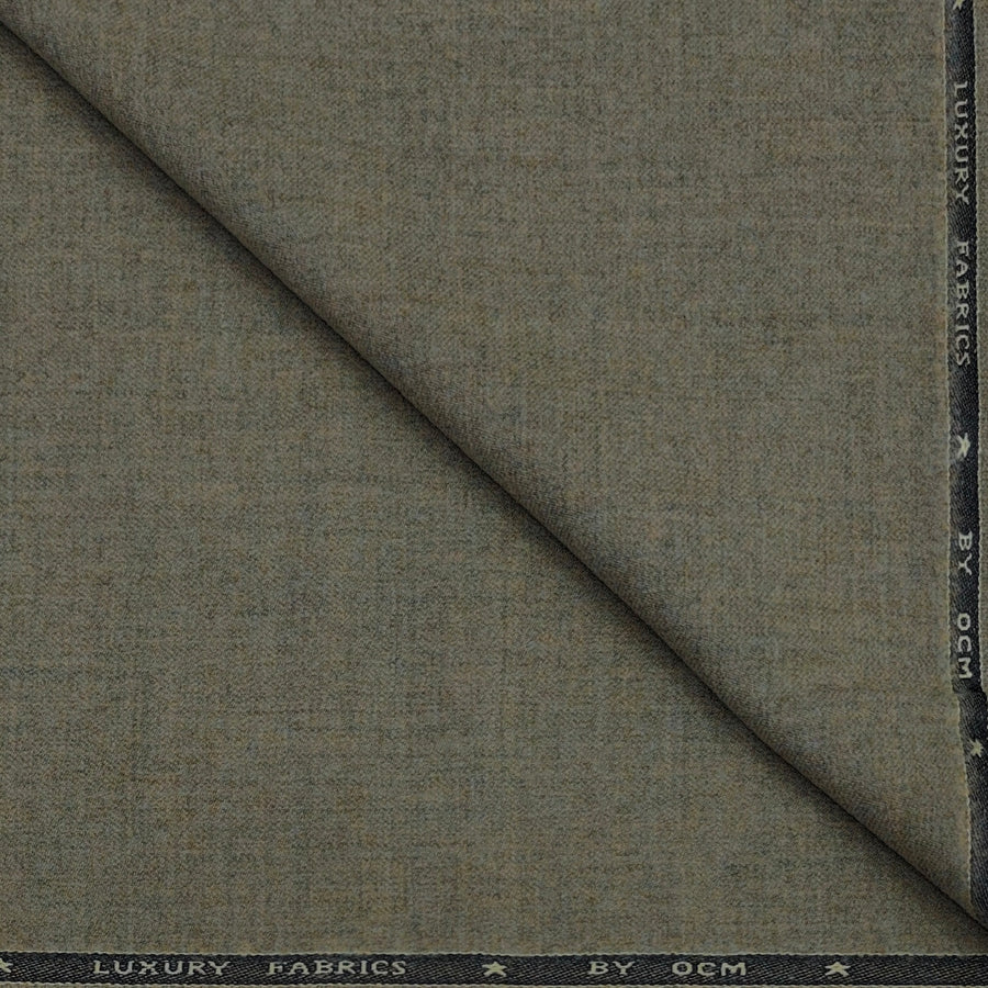Tweed Blazer Fabric OCM 100% Premium Wool Plain Colour Natural Brown