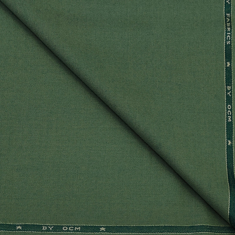 Tweed Blazer Fabric OCM 100% Premium Wool Plain Colour Sprout Green