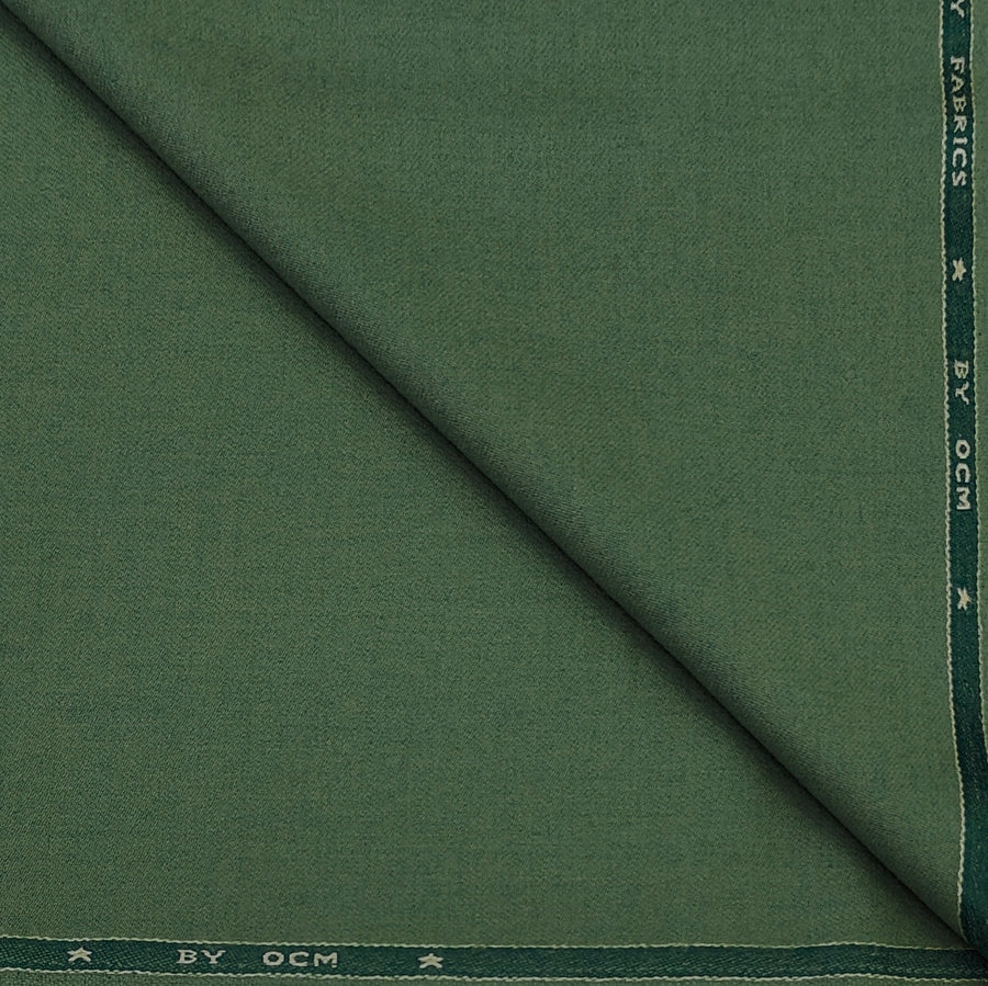 Tweed Blazer Fabric OCM 100% Premium Wool Plain Colour Sprout Green