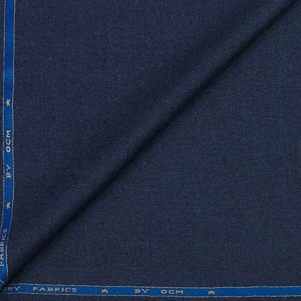 Tweed Blazer Fabric OCM 100% Premium Wool Plain Colour Worsted Blue
