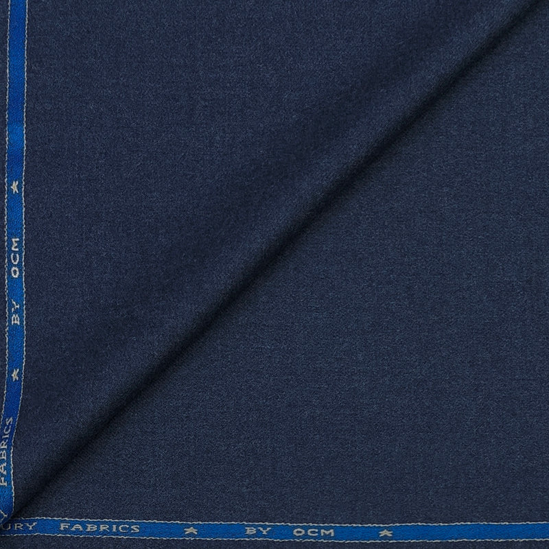 Tweed Blazer Fabric OCM 100% Premium Wool Plain Colour Worsted Blue