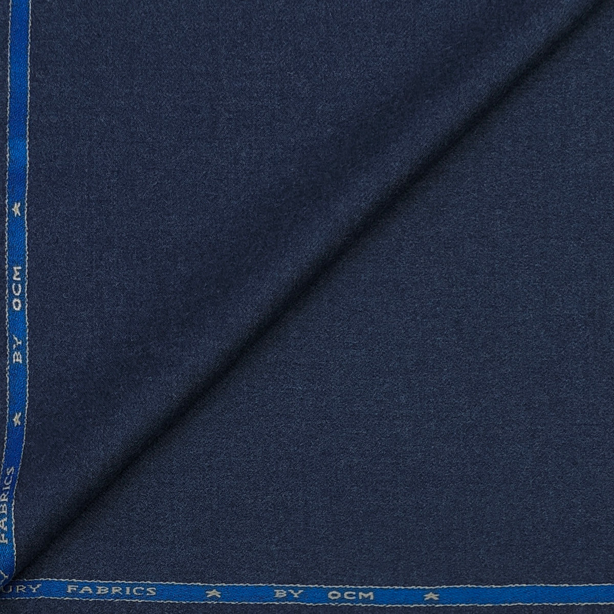 Tweed Blazer Fabric OCM 100% Premium Wool Plain Colour Worsted Blue