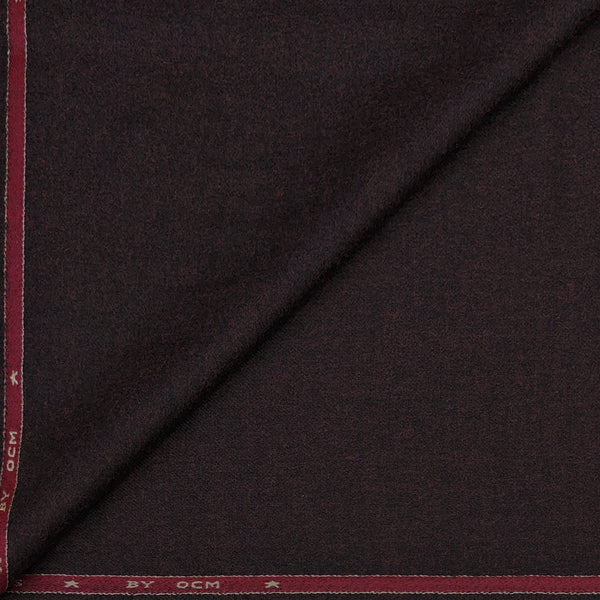 Tweed Blazer Fabric OCM Finest 100% Wool Plain Colour Plum Maroon