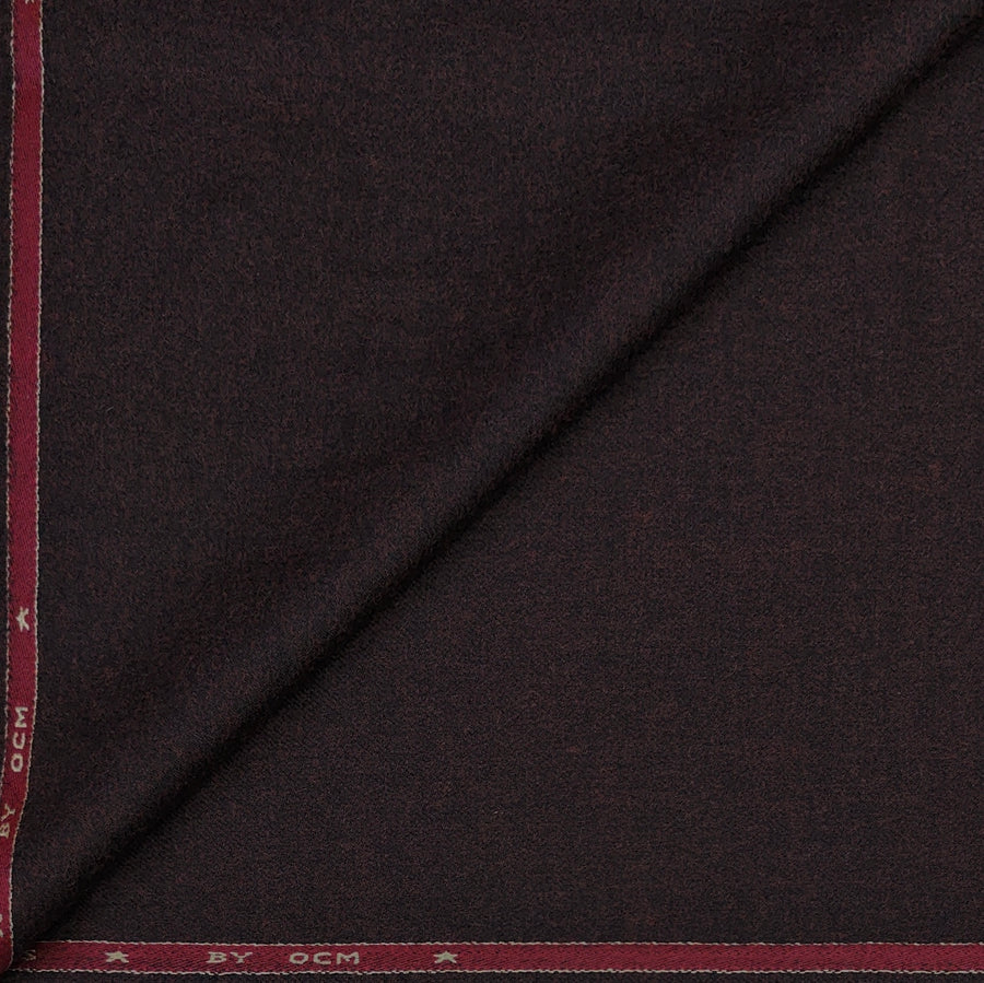 Tweed Blazer Fabric OCM Finest 100% Wool Plain Colour Plum Maroon