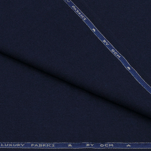 Tweed Blazer Fabric OCM Finest 100% Wool Plain Colour Dark Blue