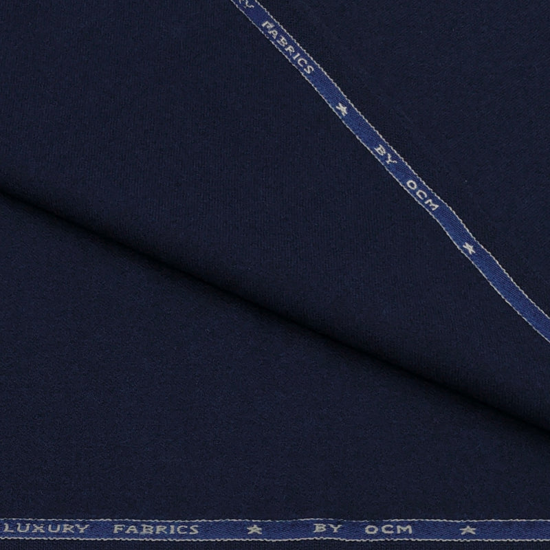 Tweed Blazer Fabric OCM Finest 100% Wool Plain Colour Dark Blue