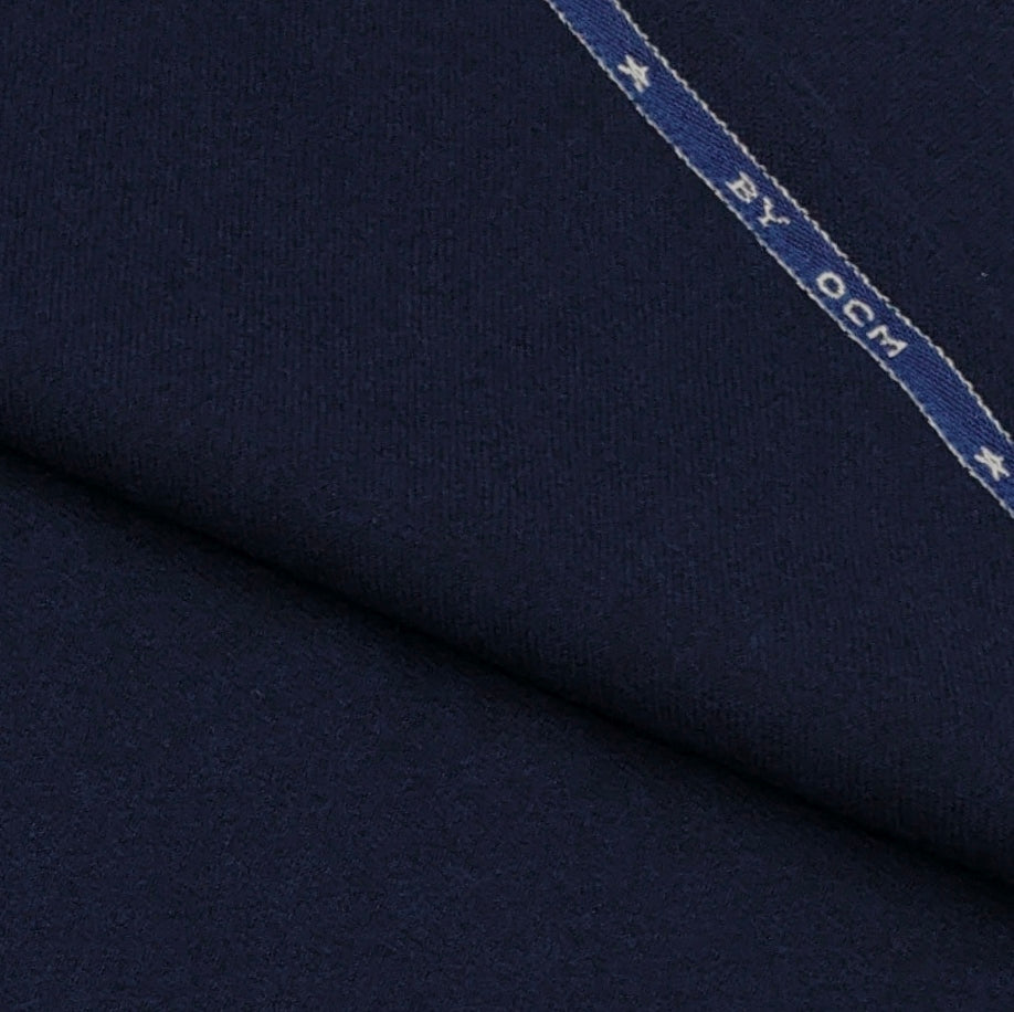 Tweed Blazer Fabric OCM Finest 100% Wool Plain Colour Dark Blue