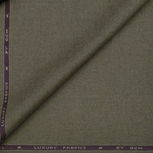 Tweed Blazer Fabric OCM Finest 100% Wool Plain Colour Wood Brown