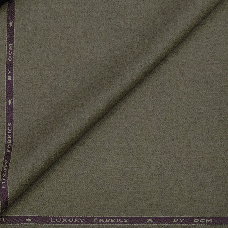Tweed Blazer Fabric OCM Finest 100% Wool Plain Colour Wood Brown