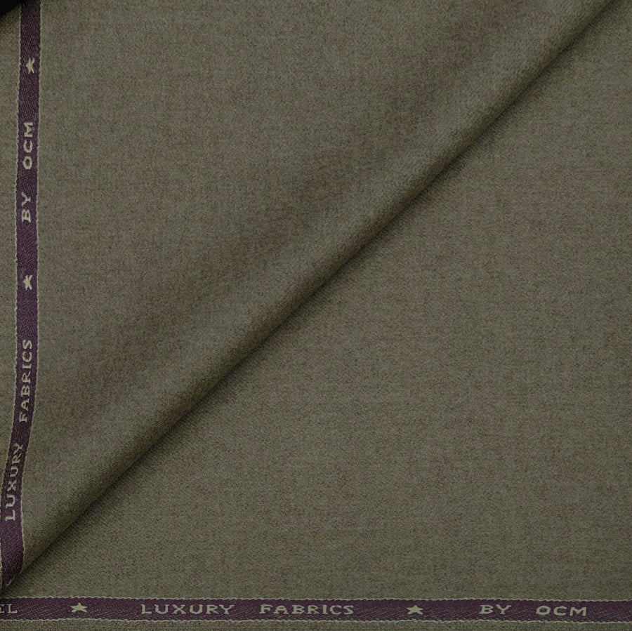 Tweed Blazer Fabric OCM Finest 100% Wool Plain Colour Wood Brown
