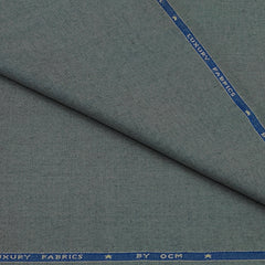 Tweed Blazer Fabric OCM 100% Premium Wool Plain Colour Greenish Grey