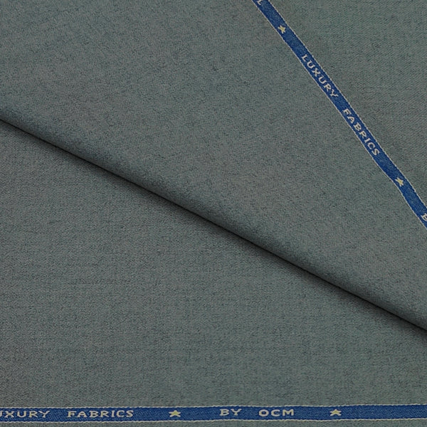 Tweed Blazer Fabric OCM 100% Premium Wool Plain Colour Greenish Grey