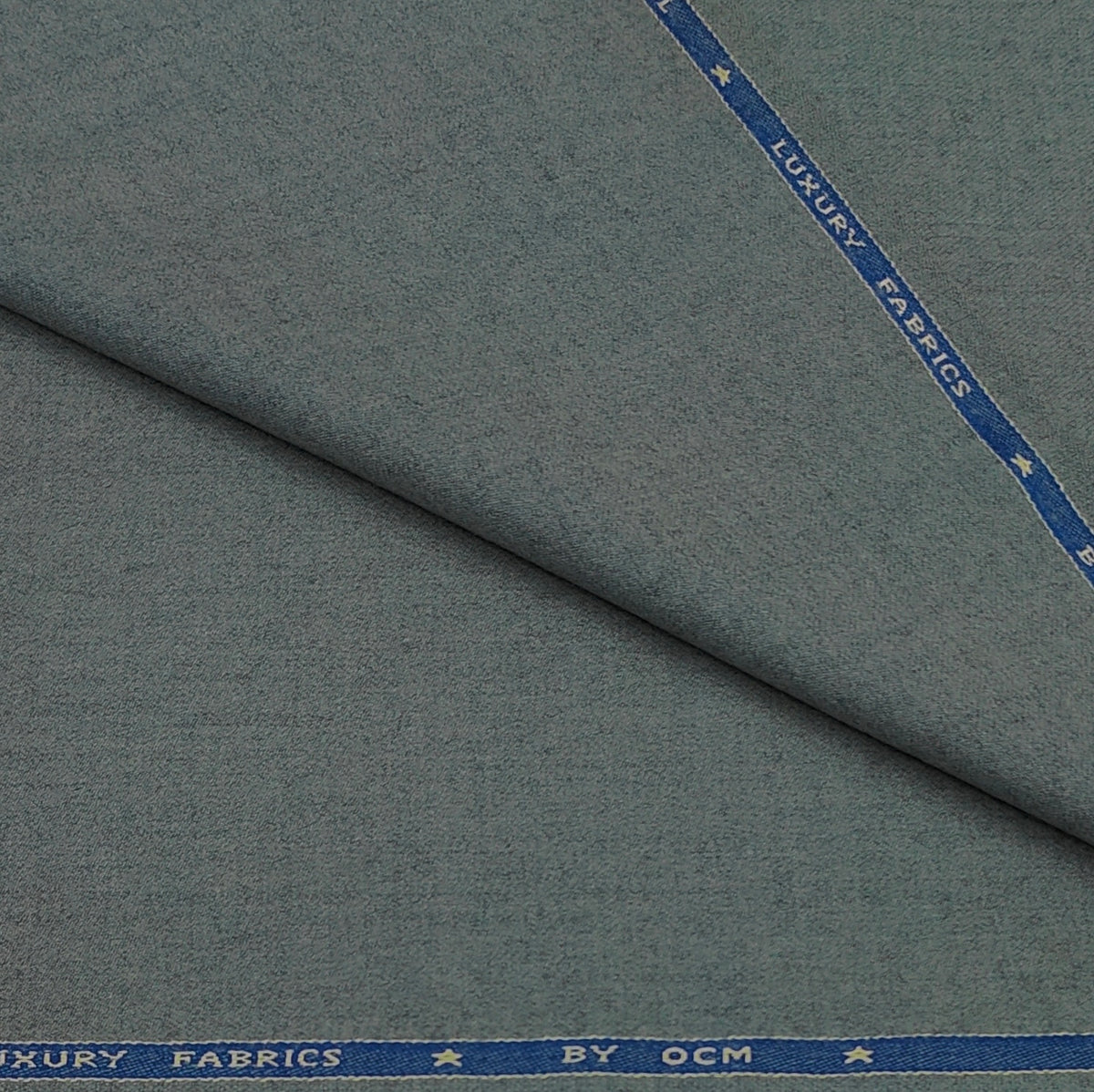 Tweed Blazer Fabric OCM 100% Premium Wool Plain Colour Greenish Grey