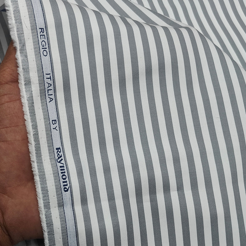 Shirt Fabric Raymond Regio Italia Super Fine Giza Cotton Lining Colour Grey N White