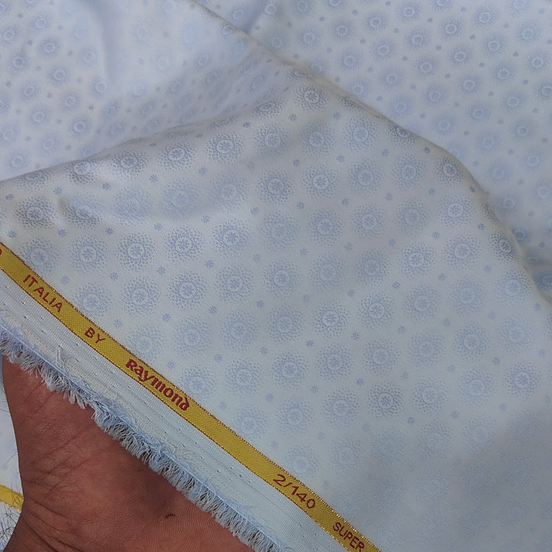 Shirt Fabric Raymond Regio Italia Super 2/140s Giza Cotton Jacquard Colour Powder Blue