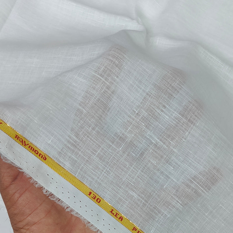 Shirt Fabric Raymond Chairman Super 130Lea*130Lea Pure Linen Plain Colour White