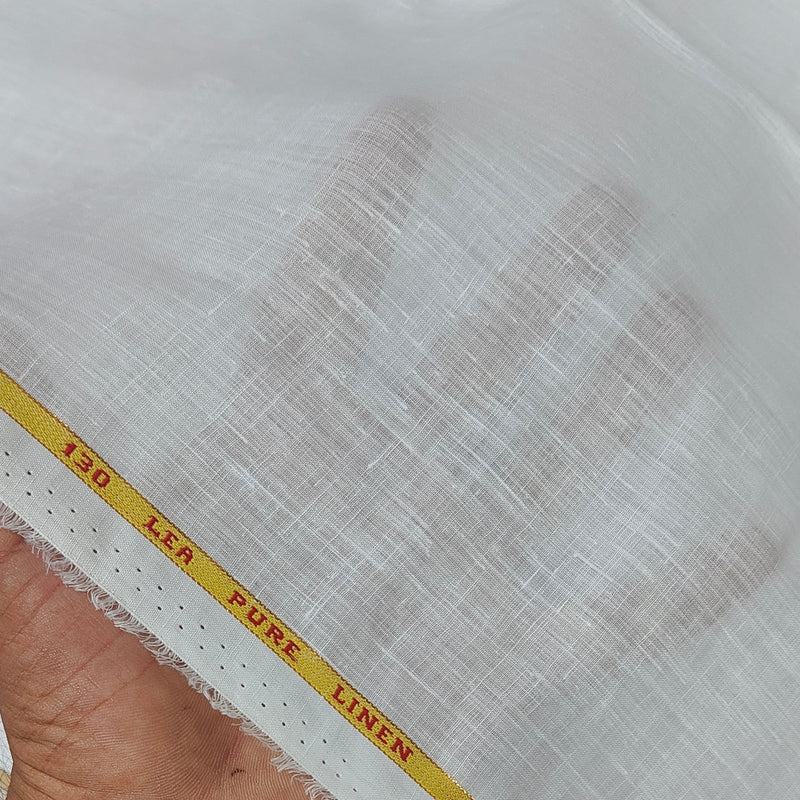 Shirt Fabric Raymond Chairman Super 130Lea*130Lea Pure Linen Plain Colour White