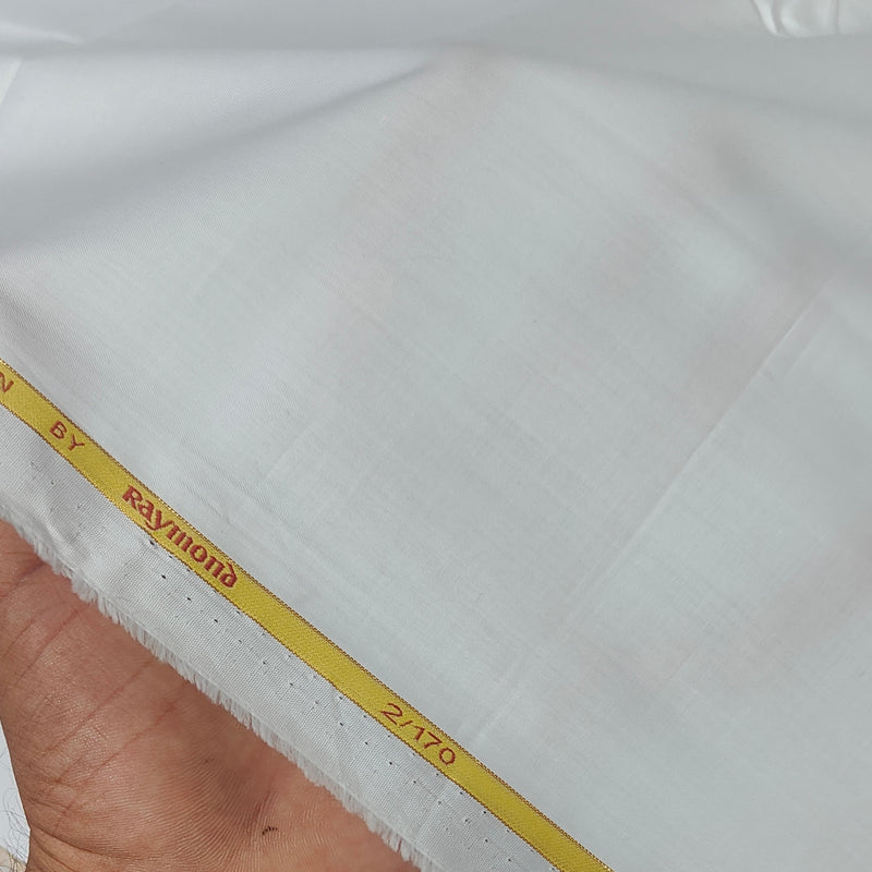 Shirt Fabric Raymond Chairman Super 2/170s Count Giza Cotton Plain Colour White