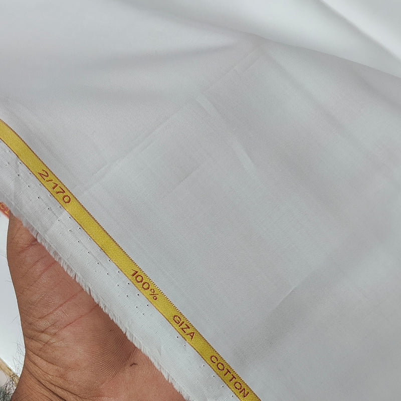 Shirt Fabric Raymond Chairman Super 2/170s Count Giza Cotton Plain Colour White