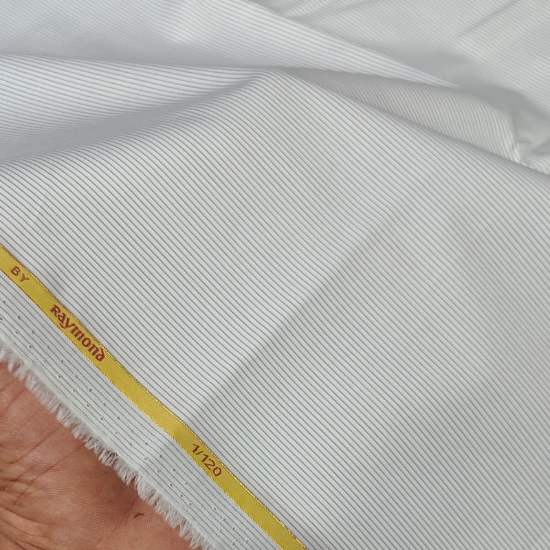 Shirt Fabric Raymond Chairman Super 1/120s Count Giza Cotton Pin Lining Colour Grey N White