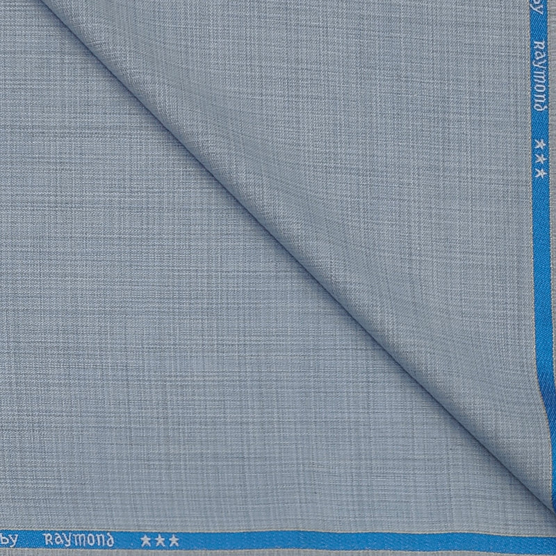 Trouser Fabric Raymond Poly Viscose Slub Colour Pale Water Blue