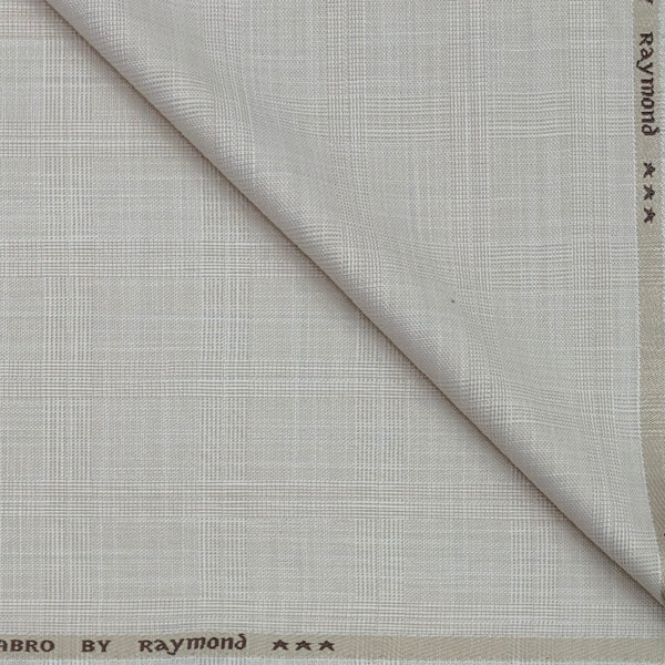 Trouser Fabric Raymond Poly Viscose Mild Check Colour Ash Brown