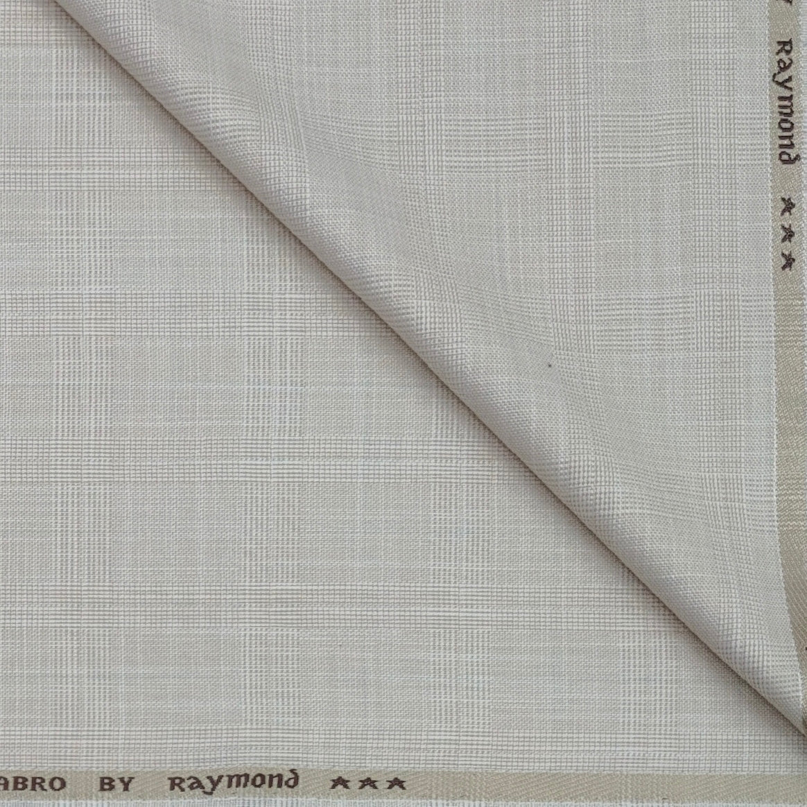 Trouser Fabric Raymond Poly Viscose Mild Check Colour Ash Brown