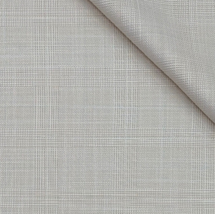 Trouser Fabric Raymond Poly Viscose Mild Check Colour Ash Brown