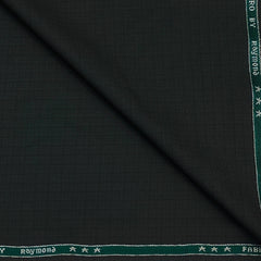 Trouser Fabric Raymond Poly Viscose Small Check Colour Feldgrau Green