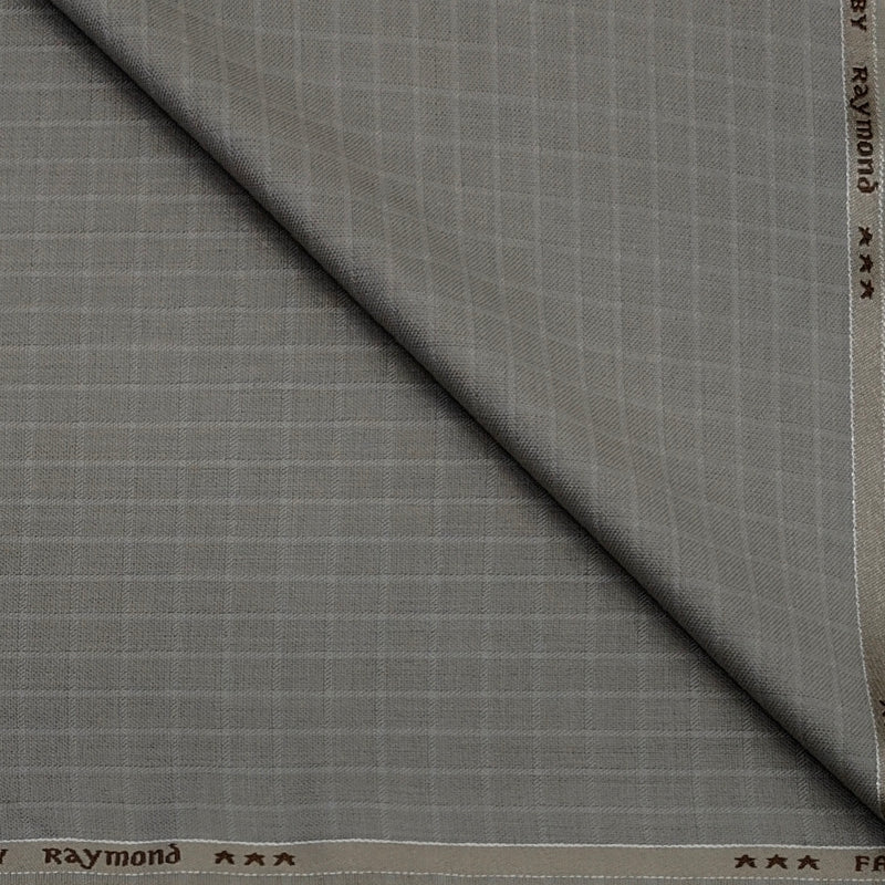 Trouser Fabric Raymond Poly Viscose Check Colour Dusty Brown