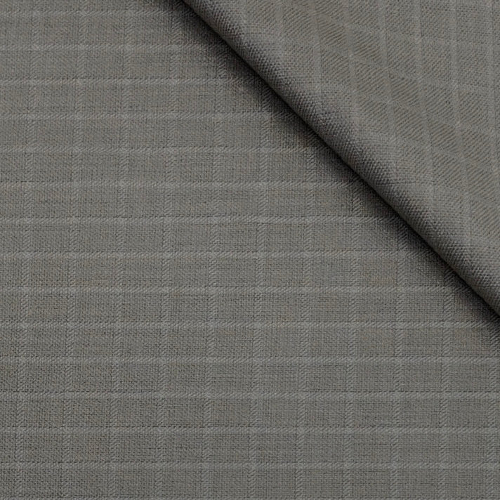 Trouser Fabric Raymond Poly Viscose Check Colour Dusty Brown