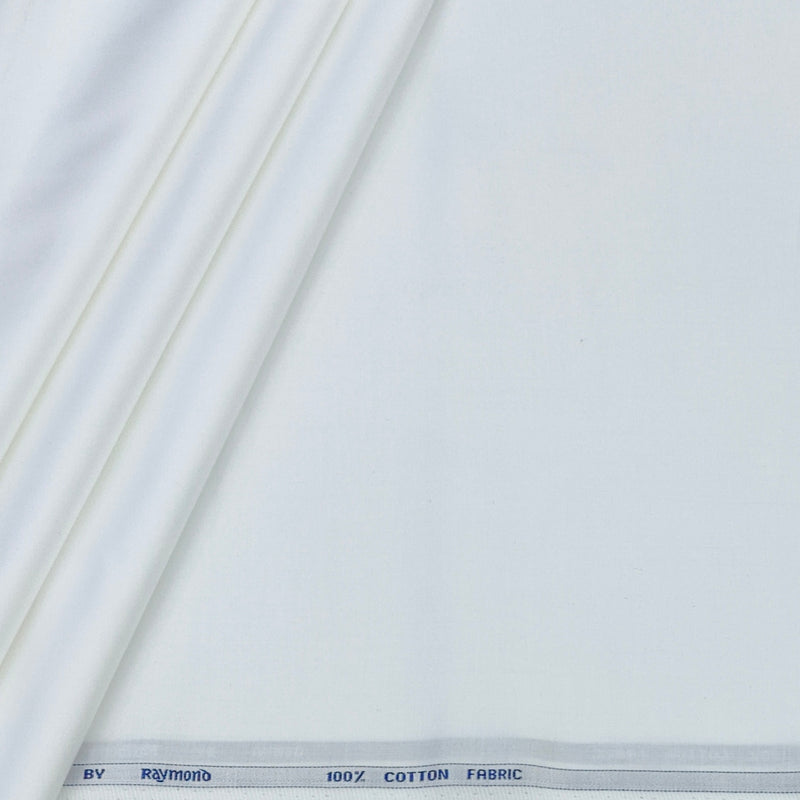 Shirt Fabric Raymond 70s Giza Cotton Plain Colour White