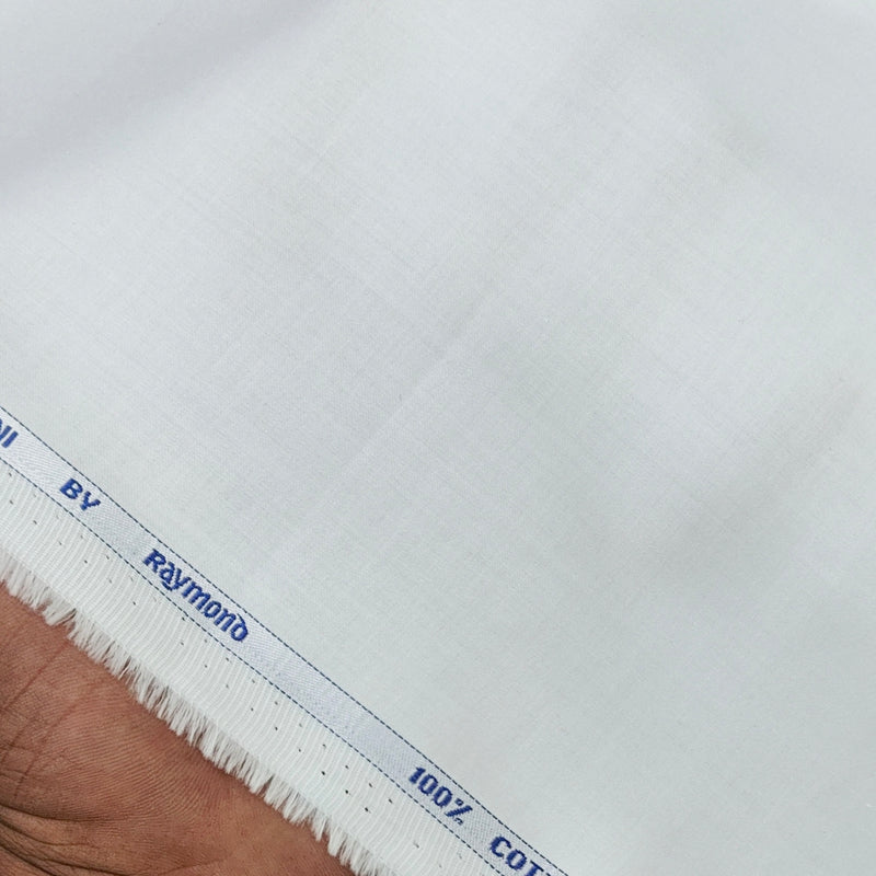 Shirt Fabric Raymond 70s Giza Cotton Plain Colour White