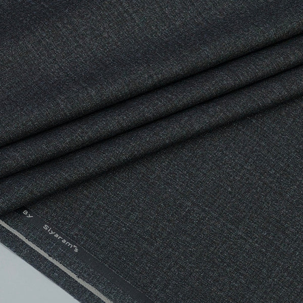 Trouser Fabric Siyaram Poly Viscose Slub Colour Worsted Black