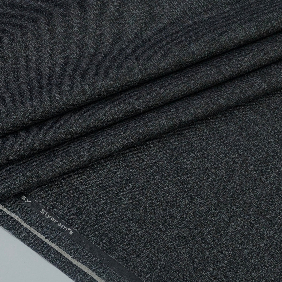 Trouser Fabric Siyaram Poly Viscose Slub Colour Worsted Black
