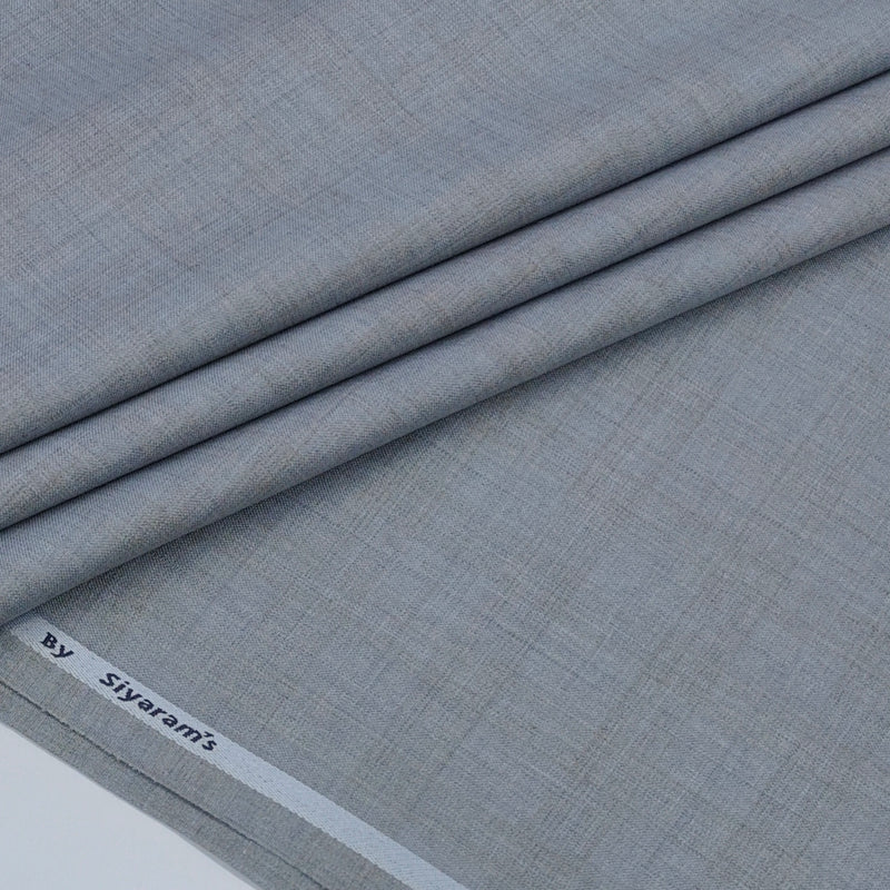 Trouser Fabric Siyaram Poly Viscose Self Check Colour Light Grey