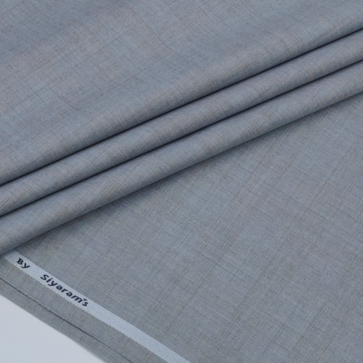 Trouser Fabric Siyaram Poly Viscose Self Check Colour Light Grey