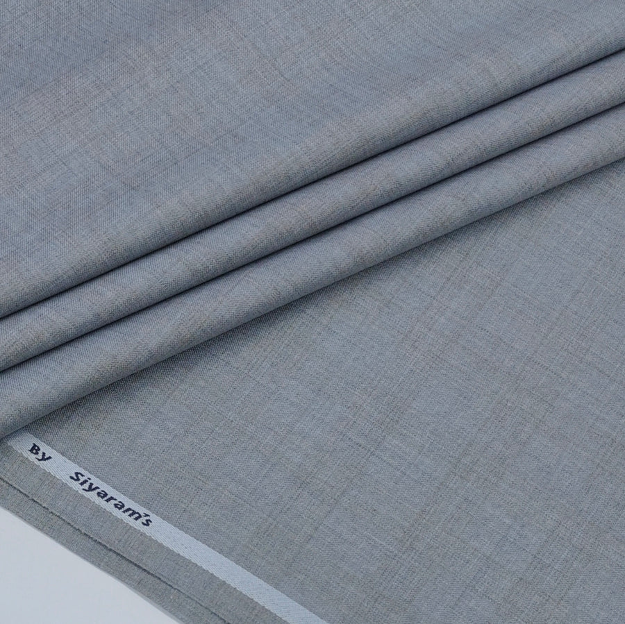 Trouser Fabric Siyaram Poly Viscose Self Check Colour Light Grey