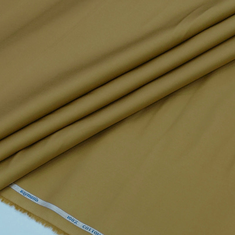 Shirt Fabric Raymond 70s Giza Cotton Plain Colour Golden Brown