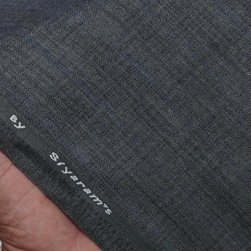 Trouser Fabric Siyaram Poly Viscose Self Check Colour Grey