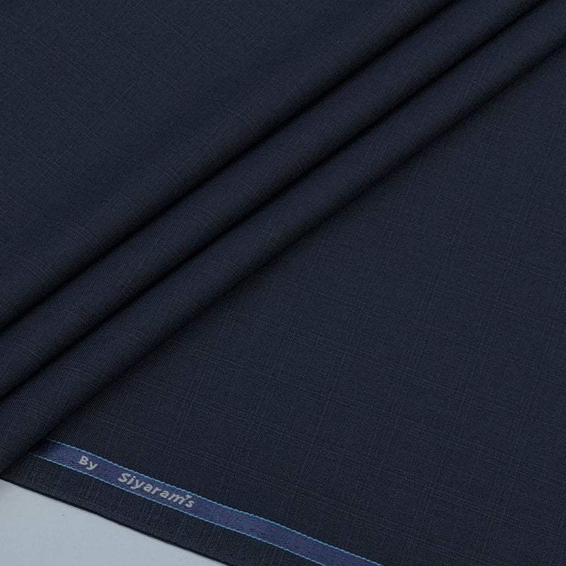 Trouser Fabric Siyaram Poly Viscose Check Colour Dark Blue