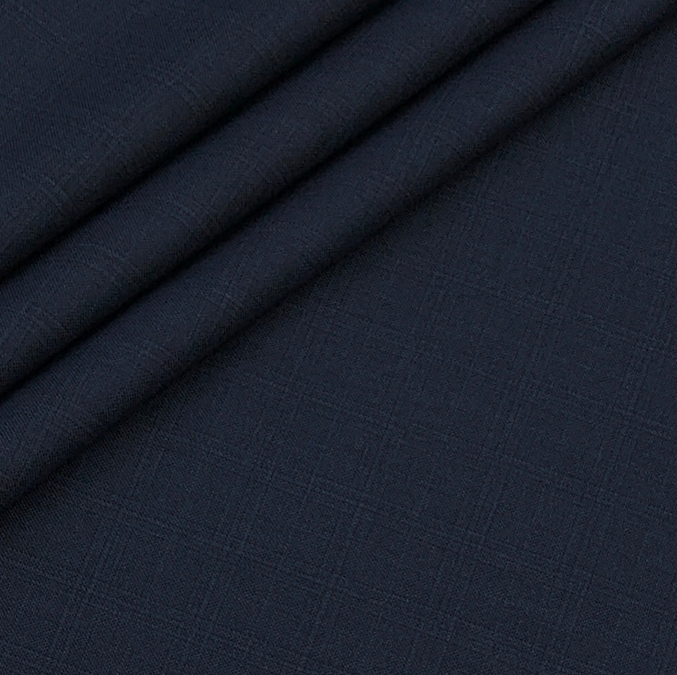 Trouser Fabric Siyaram Poly Viscose Check Colour Dark Blue
